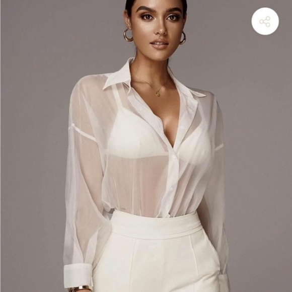 JLuxLabel Sheer Blake Blouse/Bikini Cover up - Picture 5 of 6